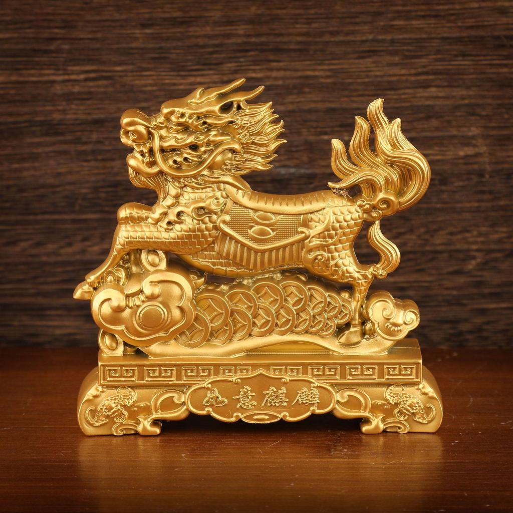 Песочно-золотой офисный настольный орнамент: Креативный Декор из Сплава Mian Fu Богатство