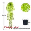 Faux Hanging Vine Plant With Green Leaves For Balcony And Party Decoration