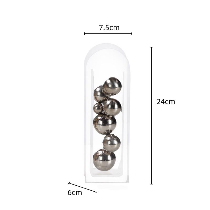 Acrylic Transparent Round Ball Vase Geometric Bead Point Stacked Balls Golden Ball Arch Flower Vase Home Decoration Accessories