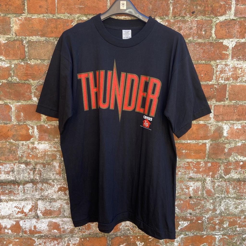 Винтажная футболка 90-х группы Thunder XL Однострочный шов 1993 Brixton Academy Рок Унисекс Футболка