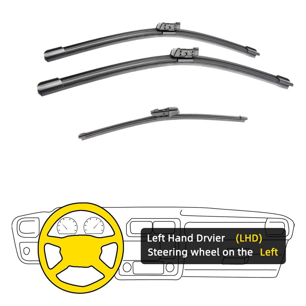 3 шт. для SKODA Karoq 2017-2020 26 "18" 13 "передние и задние щетки стеклоочистителя лобовое стекло резак для окон аксессуары 2017 2018 2019 2020