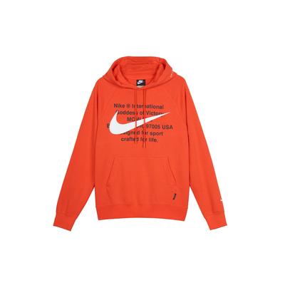Nike Спортивная одежда Swoosh Pullover Hoodie Мужские топы Оранжево-красный CJ4864-891