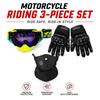 Motorcycle Protective Accessories Combo Riding Goggles Full Finger Gloves Breathable Balaclava Mask for Off-Road Motorbike