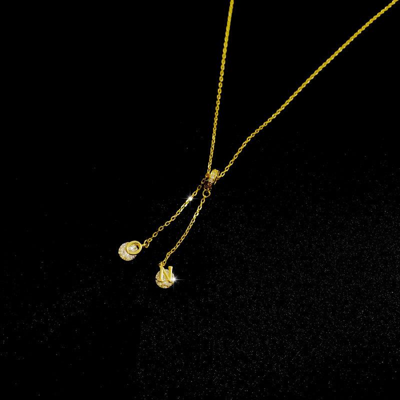 Ожерелье с подвеской в виде буквы NO Tassel Temperament для женщин Niche Sense Simple Collarbone Chain для женщин