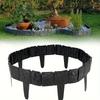 8/12/16pcs Garden Landscape Edging Borders Insert Plastic Imitation Stone Effect Fence DIY Lightweight for Outdoor Patio Balcony Yard