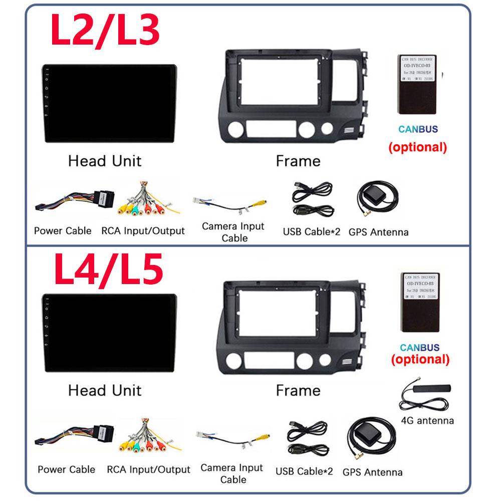 Android Car Radio Multimedia для Honda Civic RHD 2005 - 2012 Мультимедийный проигрыватель 2 Din Правый руль Навигация GPS Carplay DVD