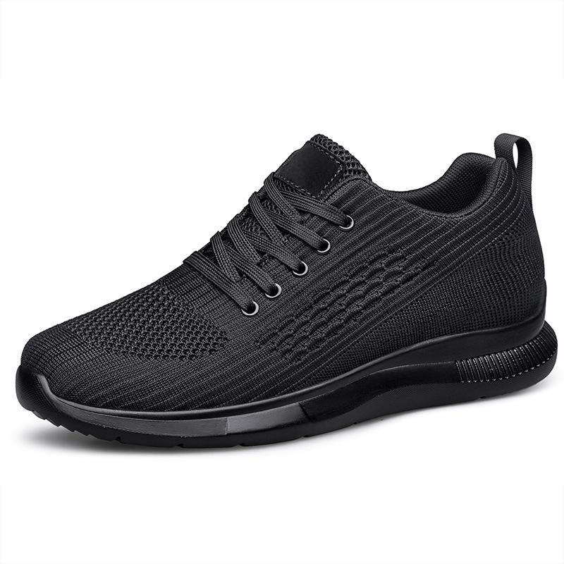 Fashion Fashion Sneakers Men Elevator Shoes Height Increase Insole 8CM Black Taller Shoes New Man Breathable Leisure Sports Plus Size 47