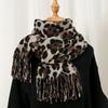 Autumn and Winter Leopard Print Scarves with Tassel Printed Imation Cashmere Tippet Sunscreen Hijab