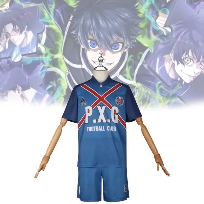 Blue Lock Cosplay Athletic Short Sleeve Competition Jersey Rin Itoshi High School Sports Set Shido Ryusei Anime Outfit For Game Role Playing