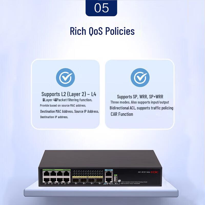 H3C S5135S-8T4S-EI-Q 12-Port Gigabit Managed Switch