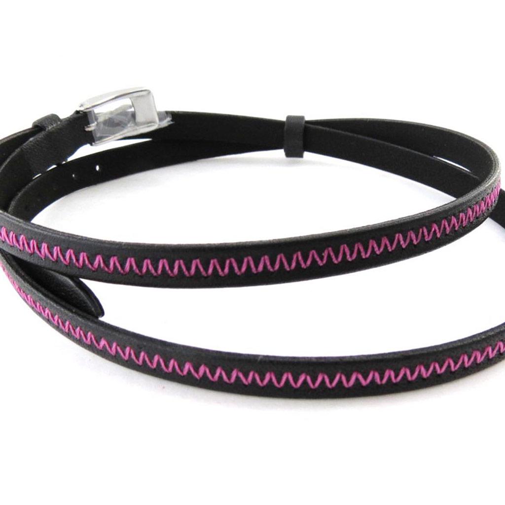 Les Trésors De Lily [J3103] — Стальной браслет «Peaceful» чёрно-розового цвета — 6 мм