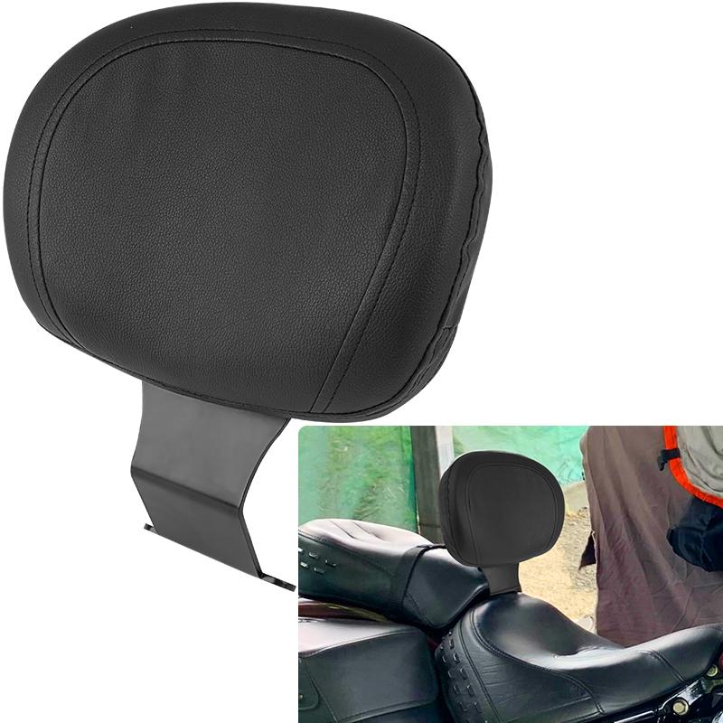 Motorcycle Driver Backrest Cushion Pad Black PU Leather Comfortable Support for Honda Shadow VT400 VT750 1997-2003 Cruiser