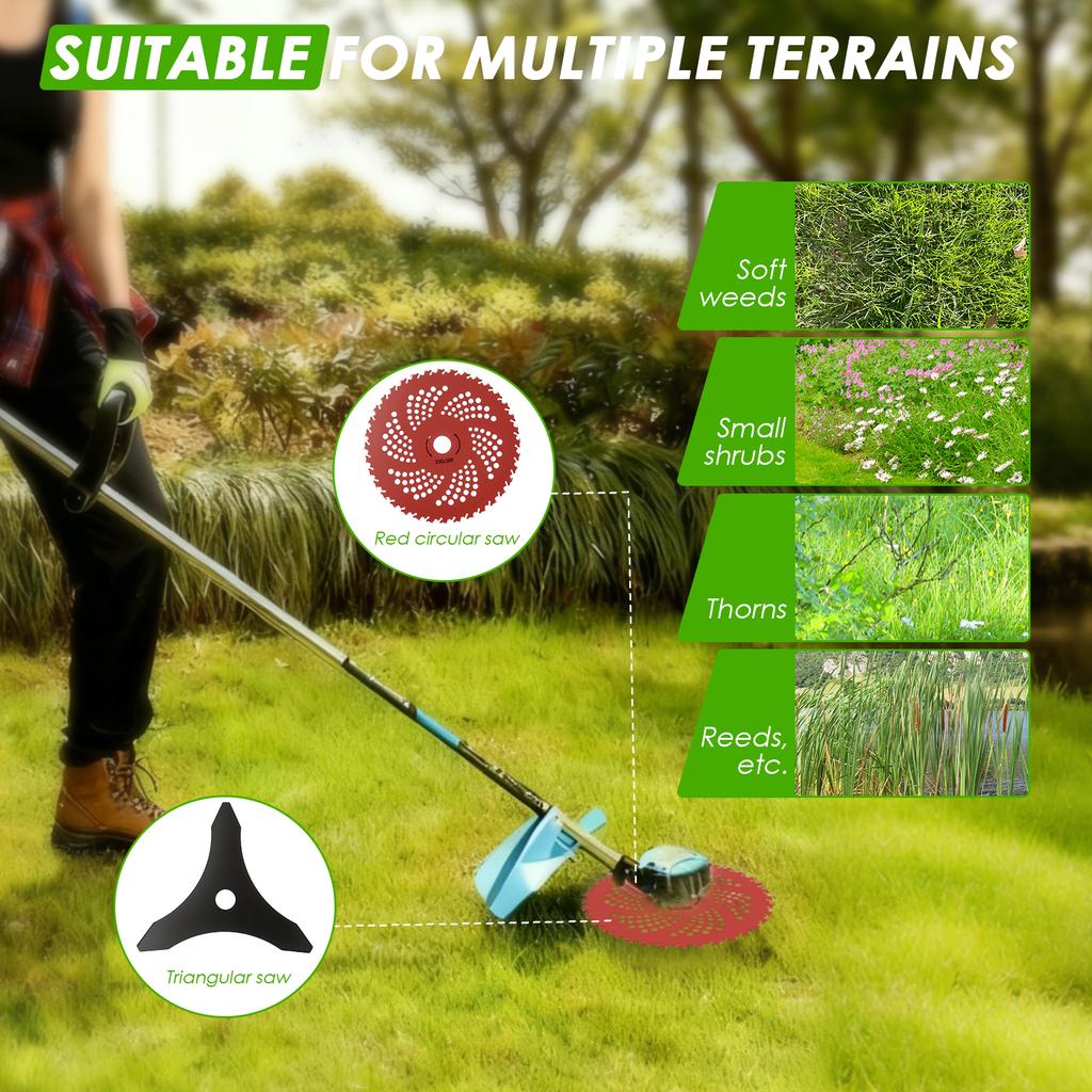 Комплект лезвий для кустореза из марганцевой стали Power Teeth Запасные лезвия для бензинового триммера с прямым валом для садоводства