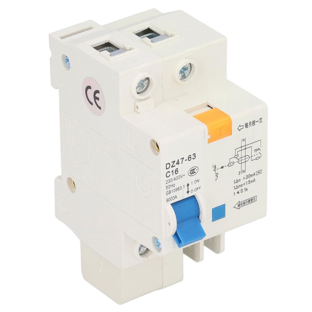 1P+N 16A Миниатюрный автоматический выключатель Защита от замыкания на землю Защита от утечки тока Выключатель 230В400В