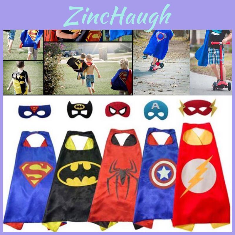 Colorful Marvel Anime Cosplay Superhero Cloak And Mask For Childrens Fancy Dress