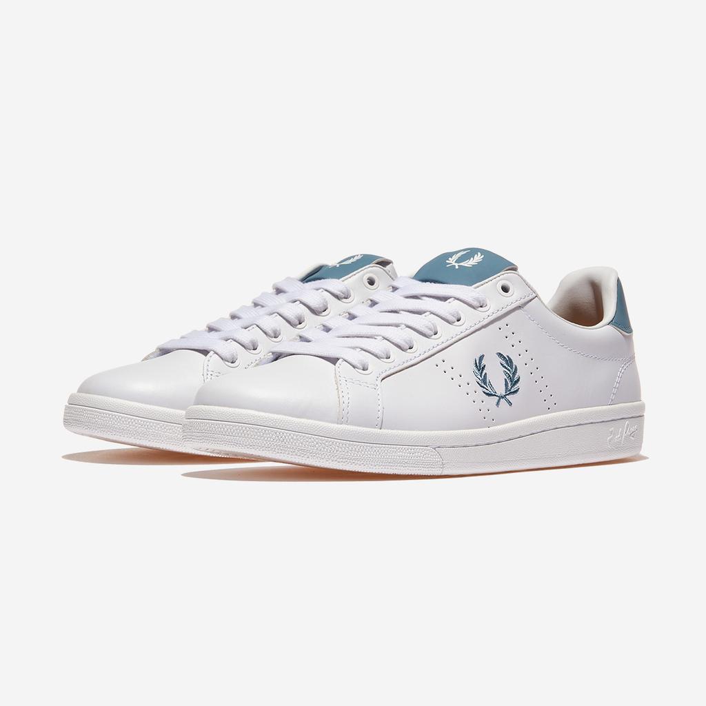 [FRED PERRY] B721 Leather [B4321-WHITE/ASH BLUE(574)]