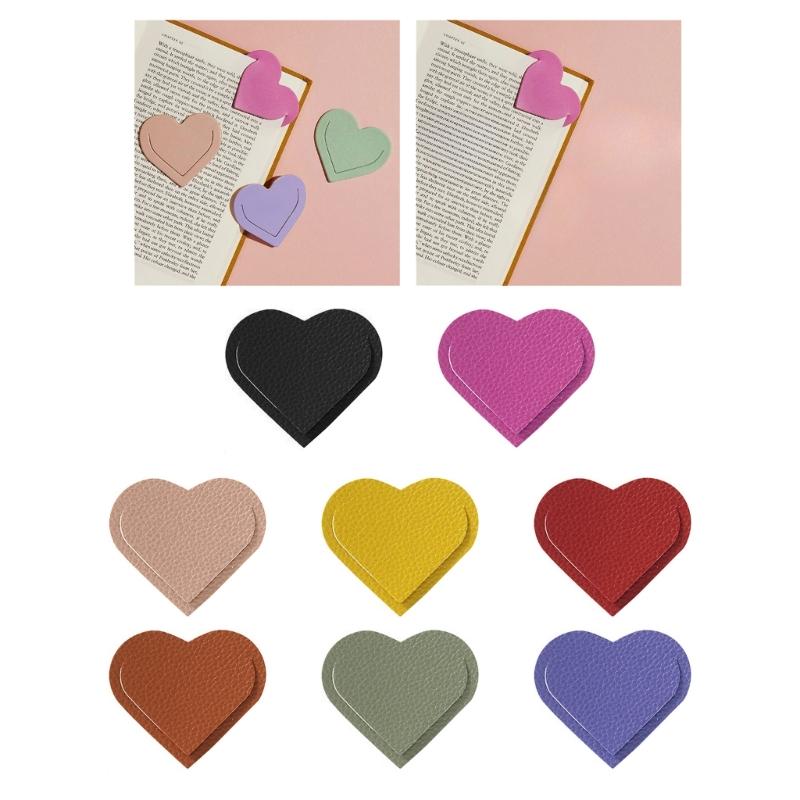 10 Pcs Bible Bookmarks PU Leather Bookmarks Heart Shaped Bookmarks Creative Page Marker Reading Supplies for Teacher