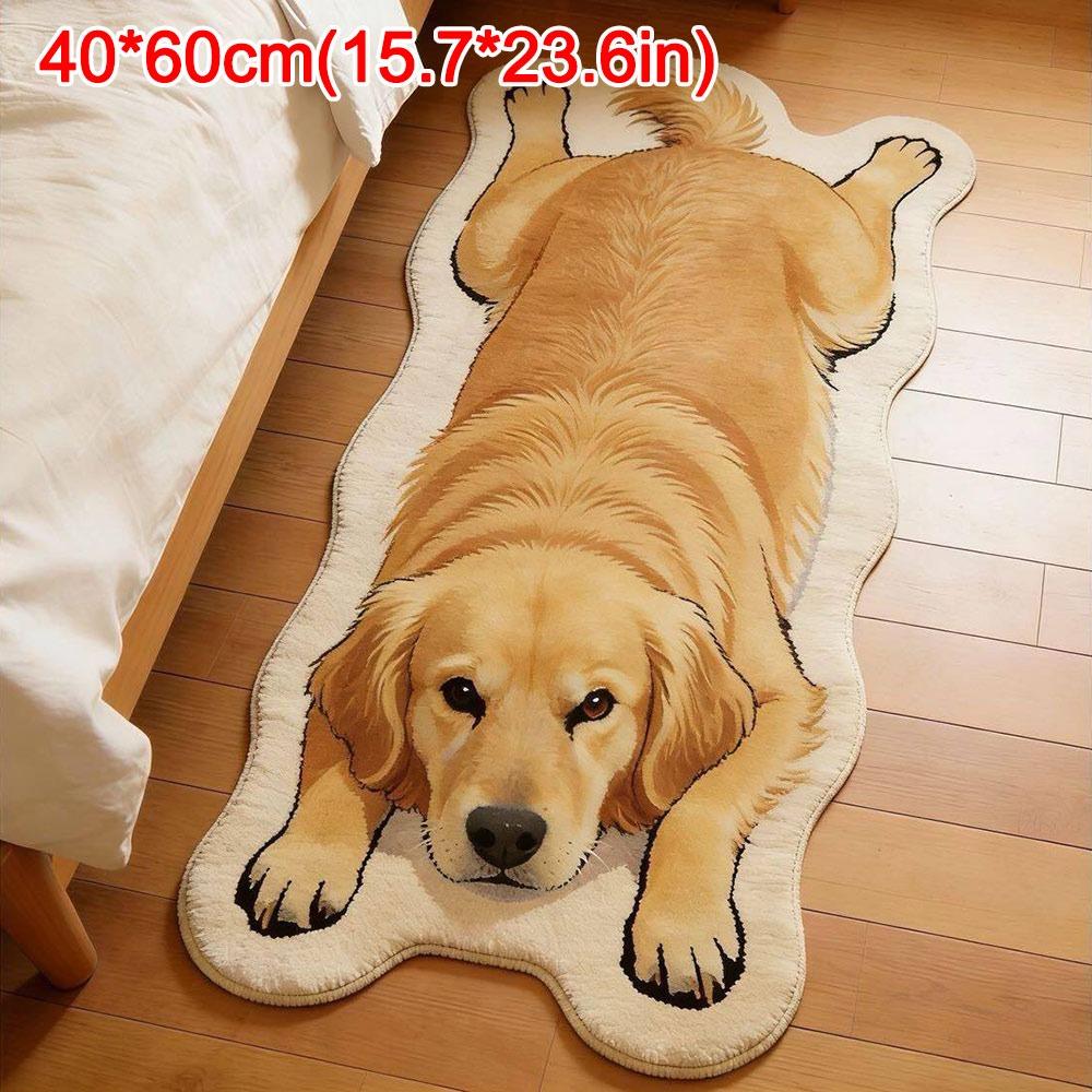 Pet Theme Rug Dog Shaped Rug Decorative Carpet Animal Floor Mat Cute Entryway Mat Bedroom Decor