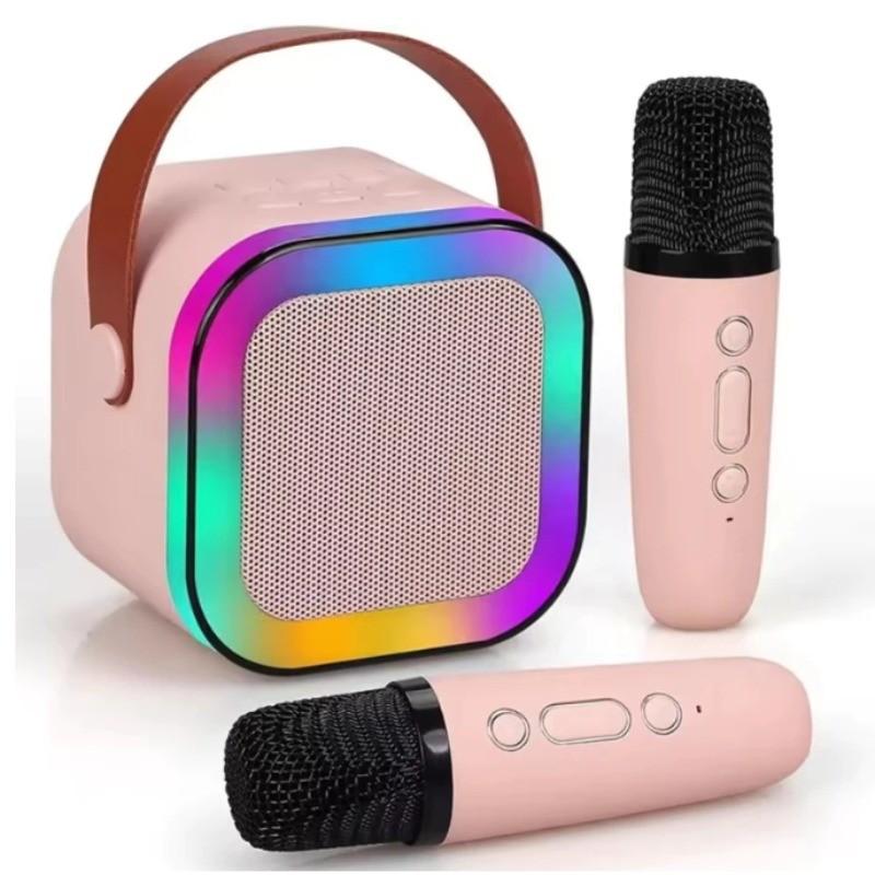 Беспроводной мини-динамик для караоке с Bluetooth-микрофоном для караоке, домашний, с RGB-подсветкой, портативная караоке-машина KTV