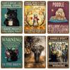 Retro Black Cat Metal Sign Poster Funny Cat Tin Sign Animal Vintage Plaque Home Decor Wall Art Pet Shop Garden Dog Bar Plaque