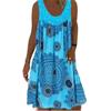GMXIA Женские модные летние весенние повседневные платья без рукавов с U-образным вырезом и принтом