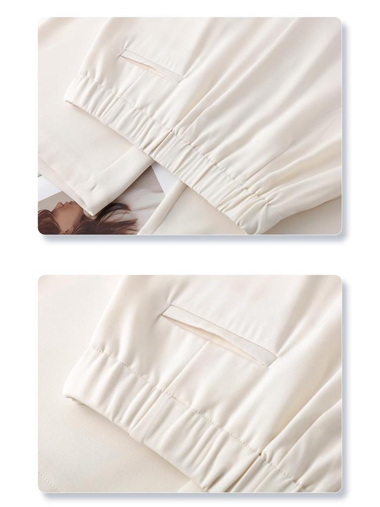 Женские серые брюки с высокой посадкой и широкими штанинами - Весенняя коллекция 2025: Драпирующийся, Свободный, Прямой крой, Повседневная элегантность