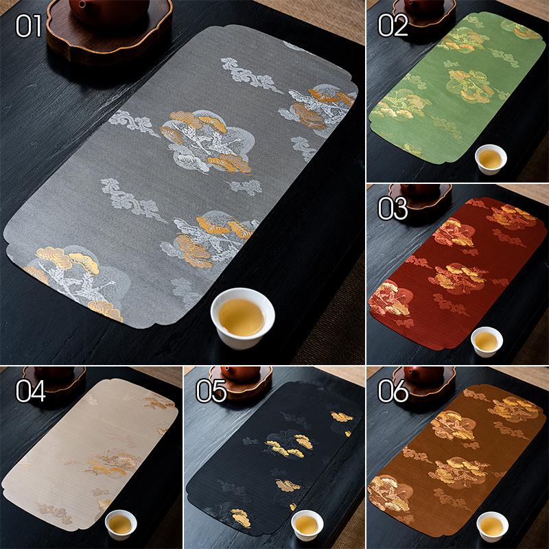 Zen Tea Tablecloth Tea Table Flag Waterproof Table Mat Japanese Small Tea Seats Accessories Teacup Mat Tea Ceremony Utensils