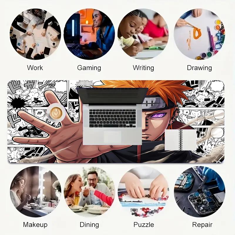 1Pc Powerful Anime Character Gaming Mouse Pad Keyboard Desk Mat Non-slip Rubber Lock Edge Waterproof Computer Mousepad for Office Home Decor S1398