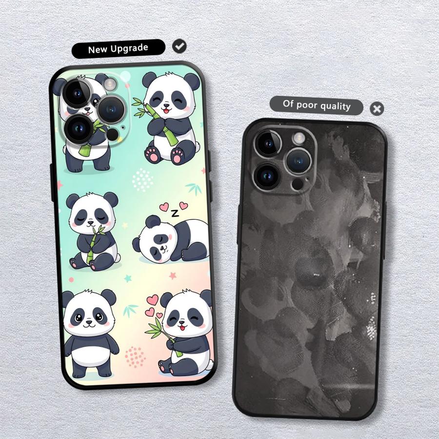 Чехол для телефона Apple iPhone 17 Pro Max 14 12 15 Pro 7 8 11 17e XR XS MAX 13 Air 16 Funda Чехол для телефона Мультяшный Милый Панда