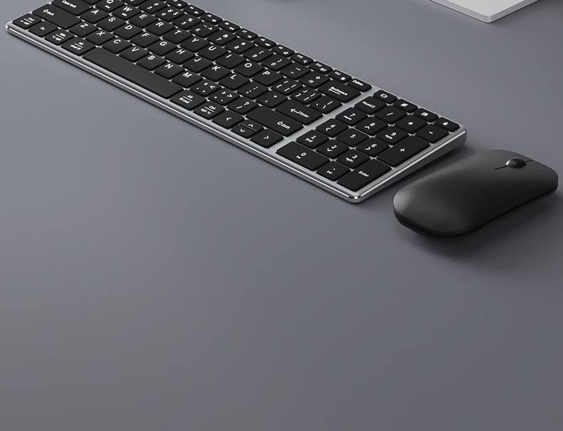 Hangshi HW236L-2 Ультратонкий Беспроводной Комплект Клавиатура и Мышь - Бесшумные Клавиши, Идеально для Офиса