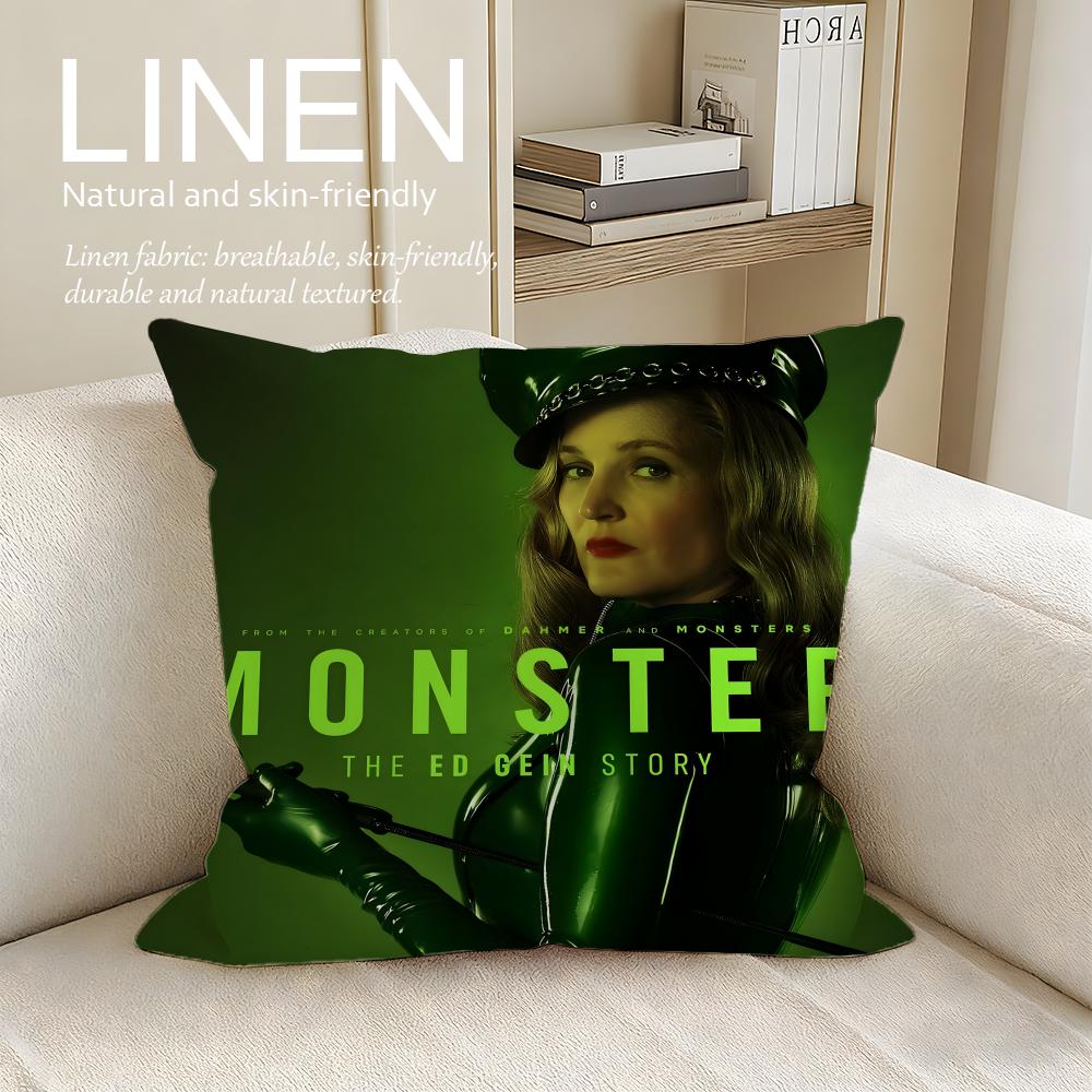 Monster The Ed Gein Story Cushion Cover Pillowcase Set Pcs x x Breathable Washable Sofa Cushion Cover