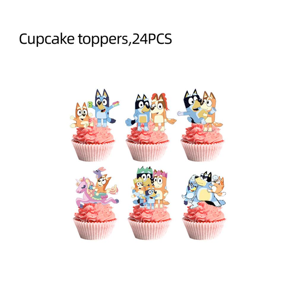 Pink Bluey Birthday Party Decoration Bingo Puppy Tableware Set Cup Plate Straws Balloons For Kids Favor Gifts Photo Booth Props