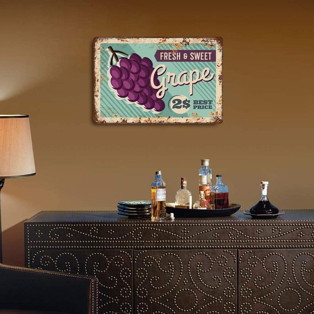 1-Pack Rustic Retro Wall Metal Plaque, 20×30cm and 30×40cm, Shabby Rust Decor for Bar, Kitchen or Reading Room