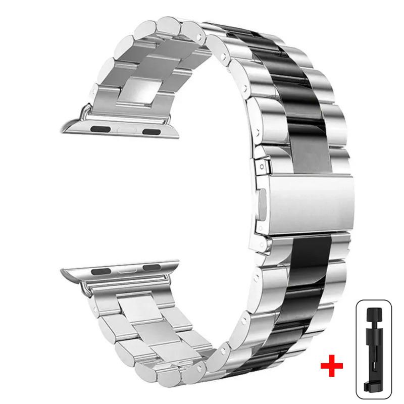 Металлический ремешок для Apple Watch Band 46мм 42мм 44мм 40мм 45мм 41мм Браслет из нержавеющей стали iWatch Серия 10 9 8 7 6 SE2 Ultra 49мм