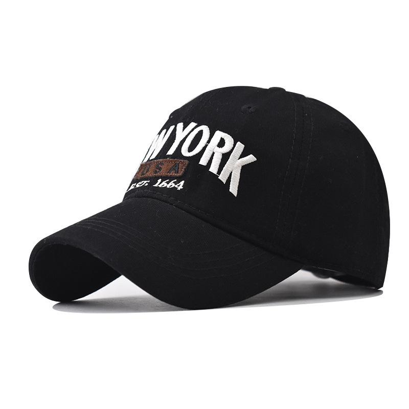Cotton NEW YORK Large Letter Embroidered Baseball Cap for Men and Women Spring, Summer and Autumn Simple and Versatile Sunshade Cap