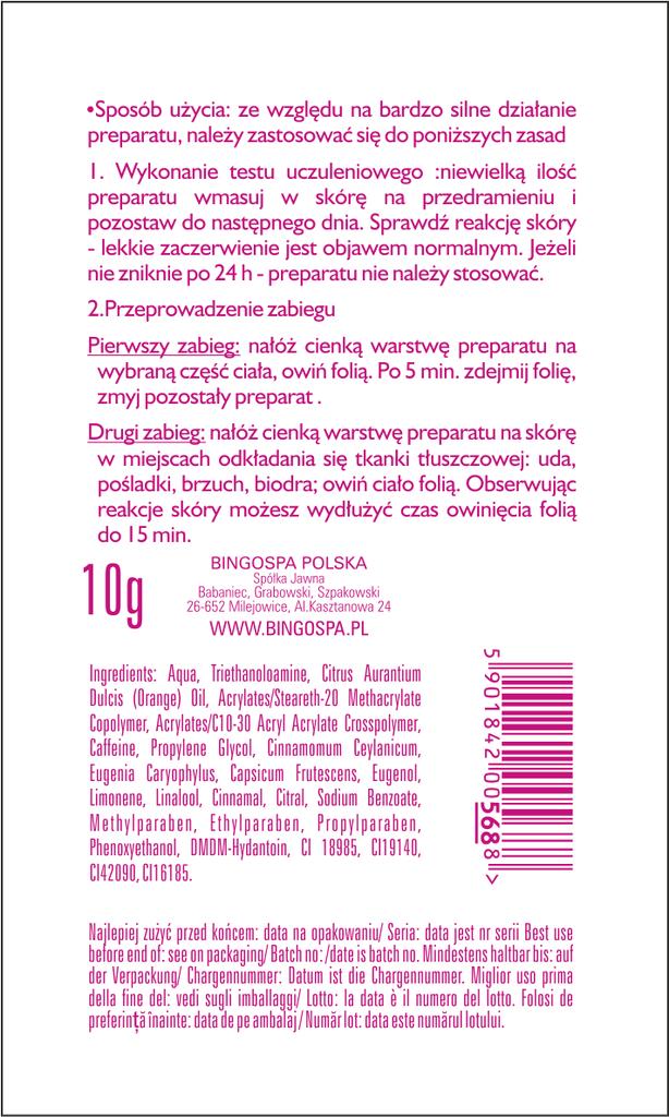 The Strongest Cinnamon-Caffeine Concentrate with Pepper Bingospa Sachet