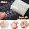 Double-side Glue Sticker Transparent Flexible 10 Sheets Fake Nail Tips Adhesive Nail Glue 240PCS/10sheets