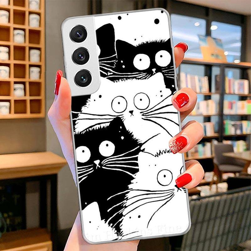 Cat Cute Kitten Cartoon Cover Phone Case For Samsung Galaxy S26 S25 Edge S24 Ultra S23 S22 Plus S21 S20 FE Soft Fundas Shell Gal