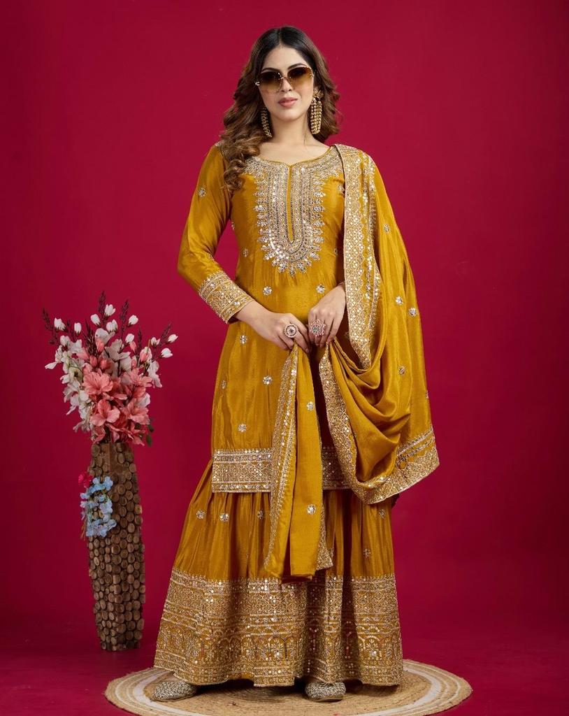 Women Bollywood Pakistani Sharara Salwar Suit Indian Designer Salwar Kameez Set Dress