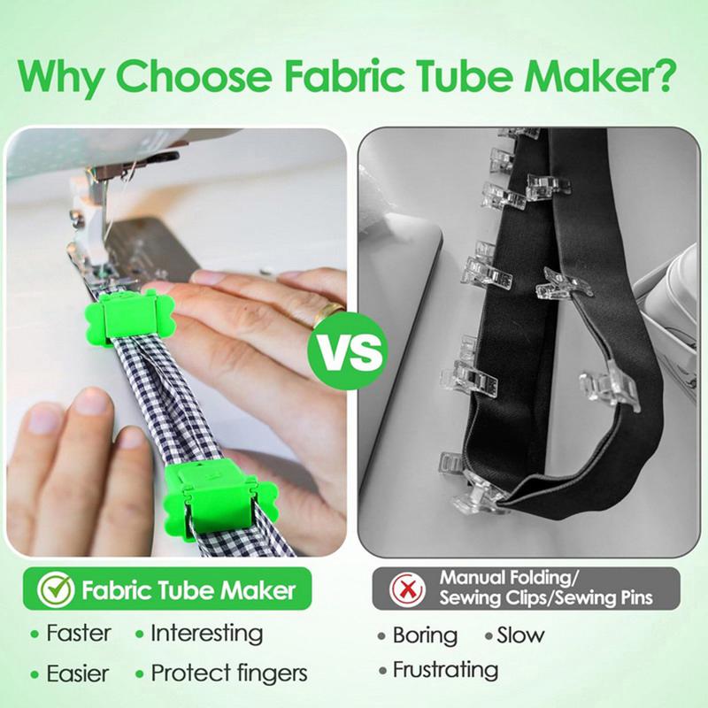 2 комплекта для изготовления трубок из ткани для рулонных ковров, приспособление для изготовления косой бейки, подходящее для самостоятельного изготовления рулонных ковров из ткани