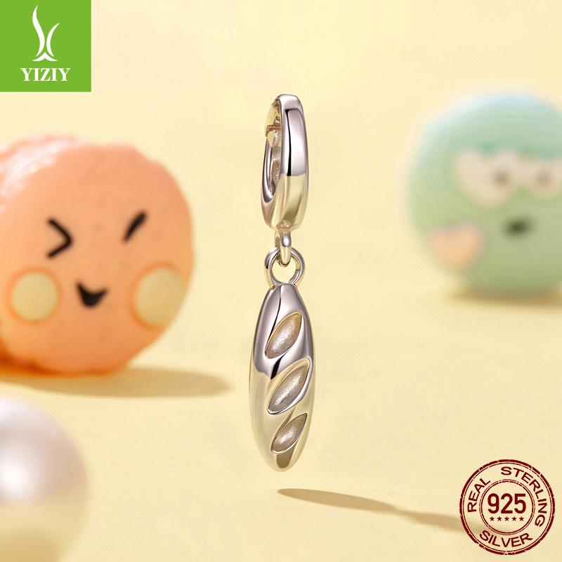 S925 Sterling Silver Opening And Closing Buckle Baguette Pendant Jewelry Accessories Symbolize Dream Diy Charm Beads