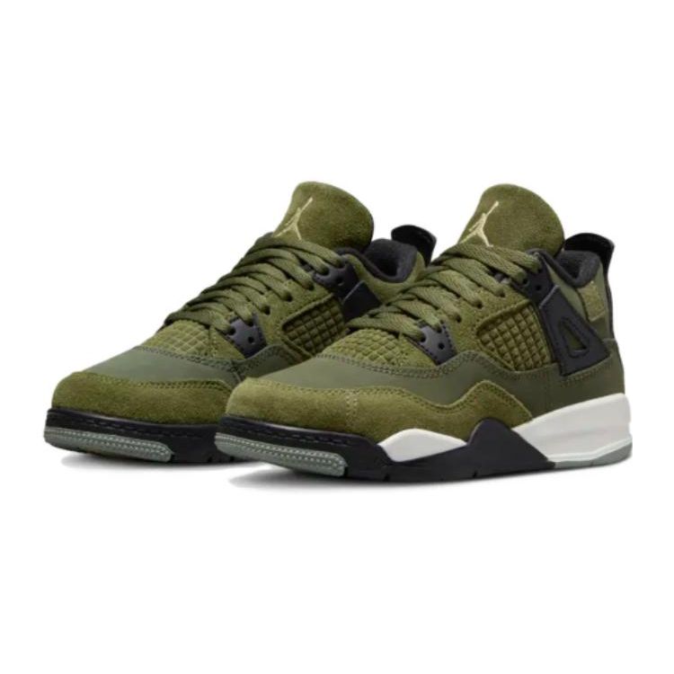 Детские кроссовки Air Jordan 4 Retro SE Craft PS Olive Зеленый средне-оливковый бледно-ванильный FB9929-200