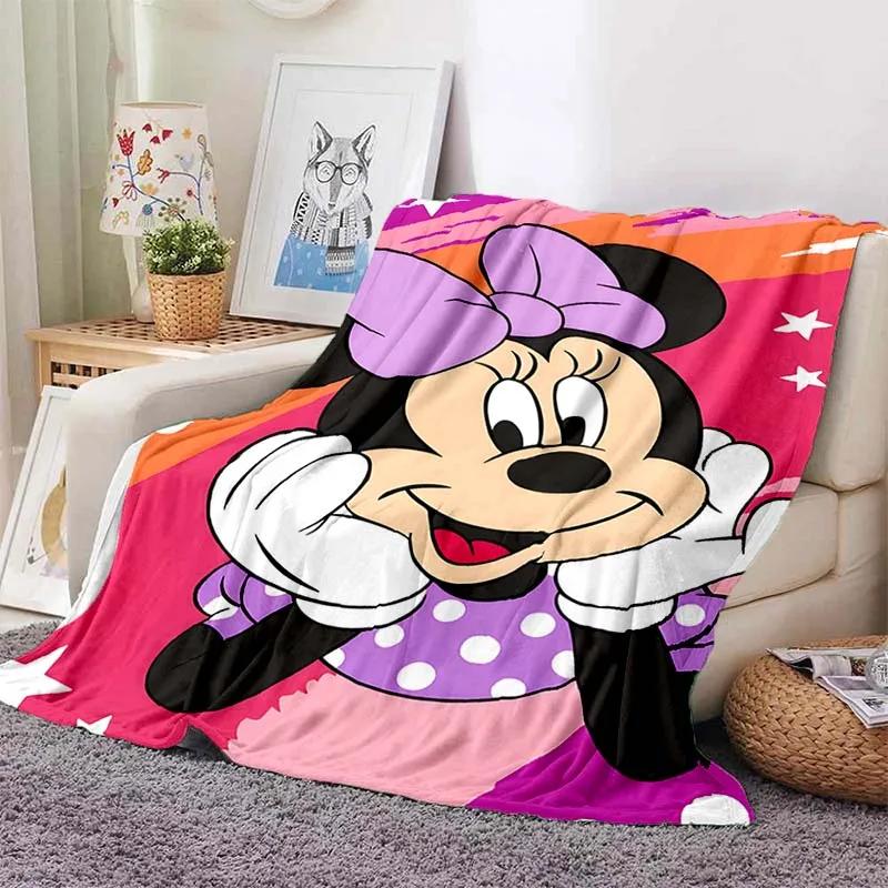 Теплый Мягкий Милый Плед Минни Пушистый Детский и Взрослый Плюшевый Чехол-Плед для Дивана Кровати