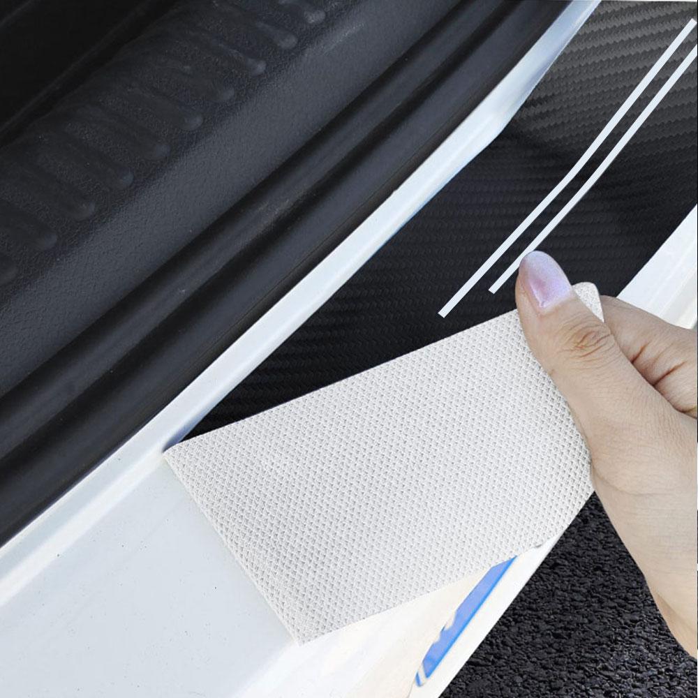 For Jeep 4pcs Car Door Sill Stickers Carbon Fiber Cover Auto Accessories For Jeep Renegade Wrangler jk Compass Grand Cherokee