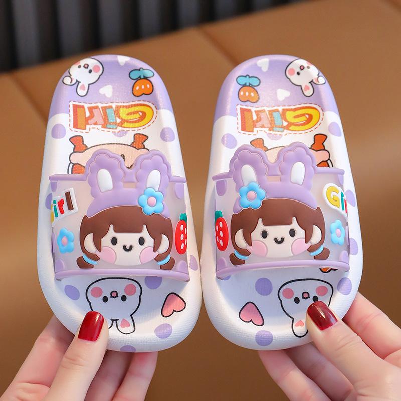 Children's Summer Cartoon Cute Indoor Silent Bathroom Boys' Soft Sole Bathing Baby Girls' Non-Slip Sandals