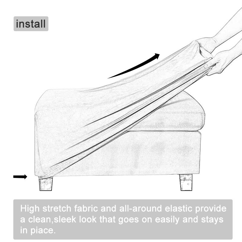 2 Sizes Footstool Cover Elastic Footstool Cover Flexible Furniture Protection Removable Footstool Cover Home