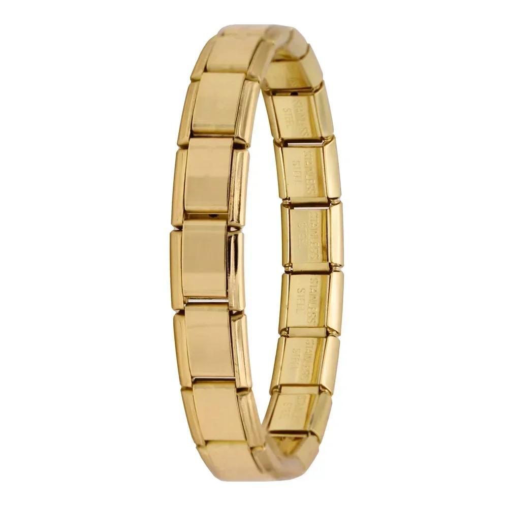 Новые квадратные браслеты из нержавеющей стали шириной 9 мм, итальянский эластичный браслет с подвесками для мужчин и женщин, модные ювелирные изделия для вечеринок на день рождения, подарки, браслет