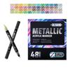 Double Ended Acrylic Marker Metallic Paint Pen for Painting On Paper Wood Fabric Metal Stone Card Making Scrapbooking