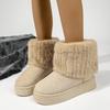 2024 Winter Women's Large Size Snow Boots with Thick Soles, Velvet Lining and Faux Fur Trim for Warmth
