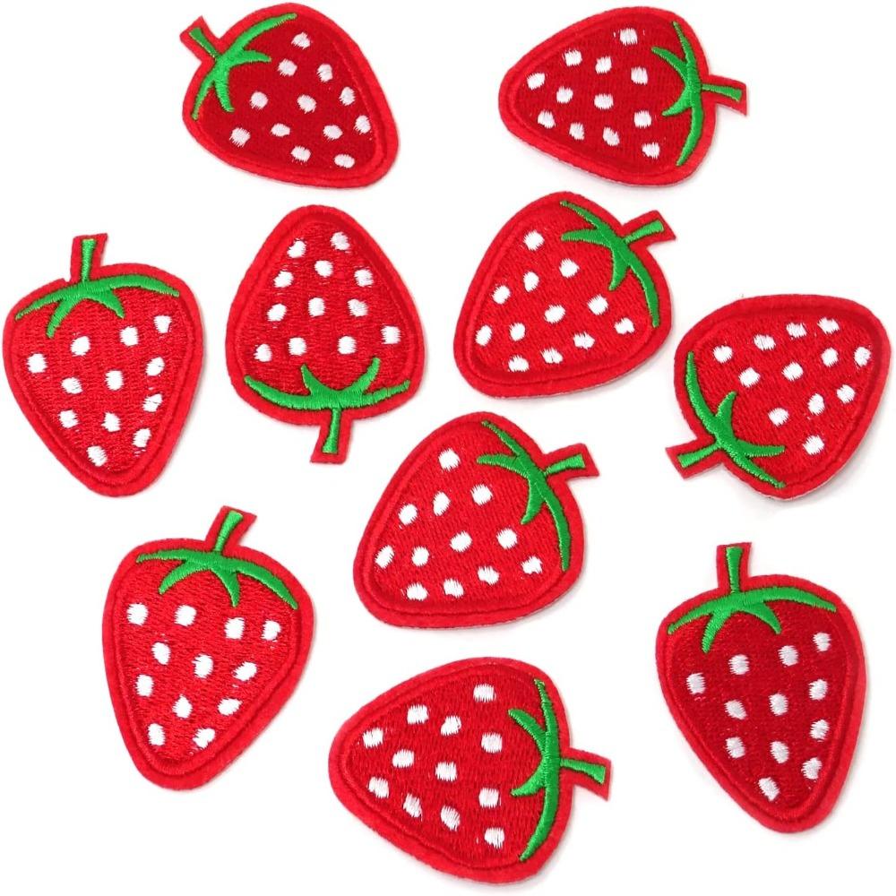 14PC 14PC Appliques Fruits Embroidered Decorative Patches Red Strawberry Shirts